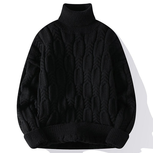 Cable-Knit Turtleneck Sweater for Men