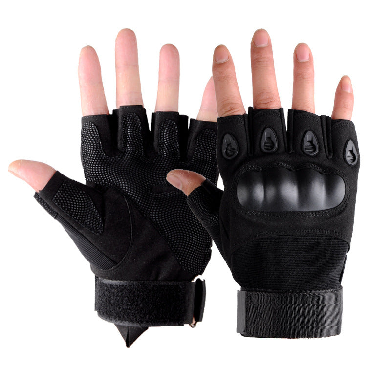 Men’s Tactical Fingerless Gloves with Non-Slip Grip