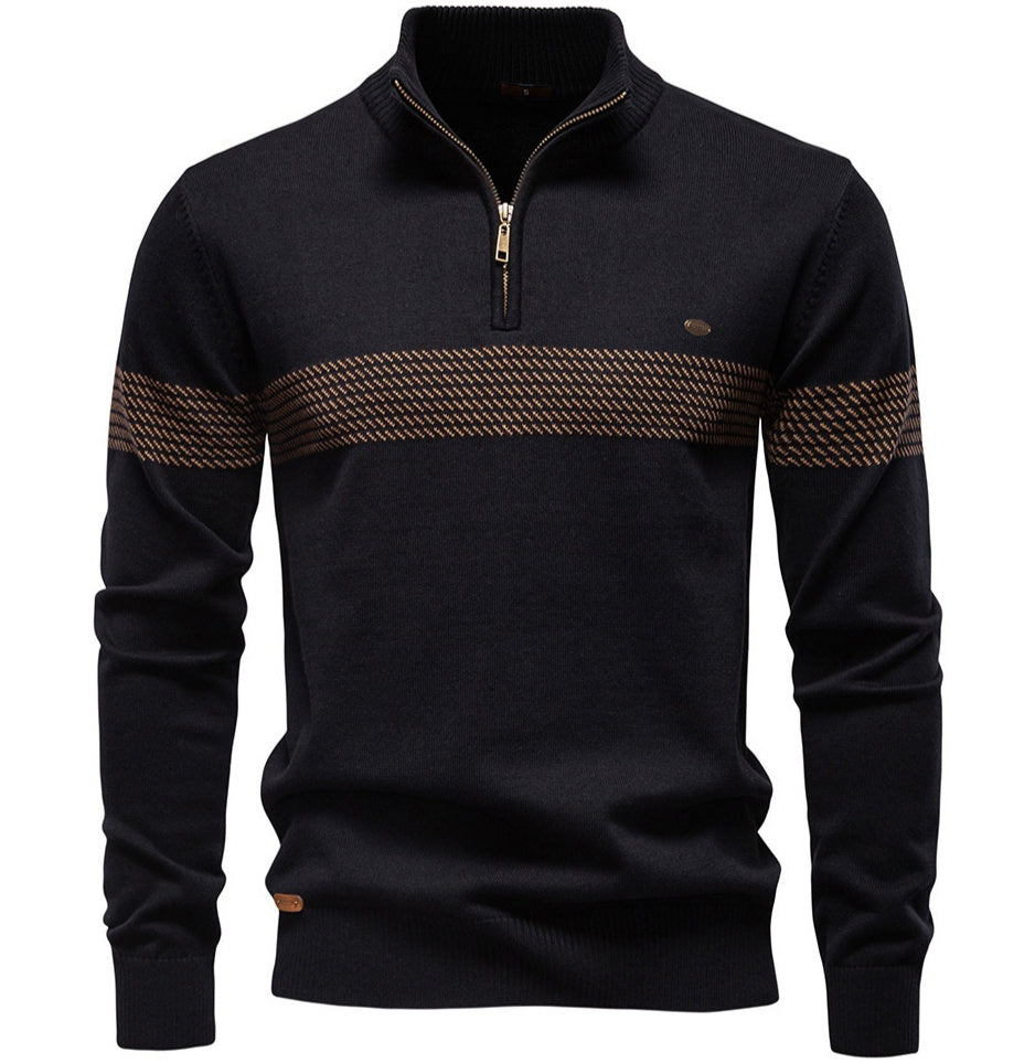 Casual Half-Collar Zip-Up Sweater for Men