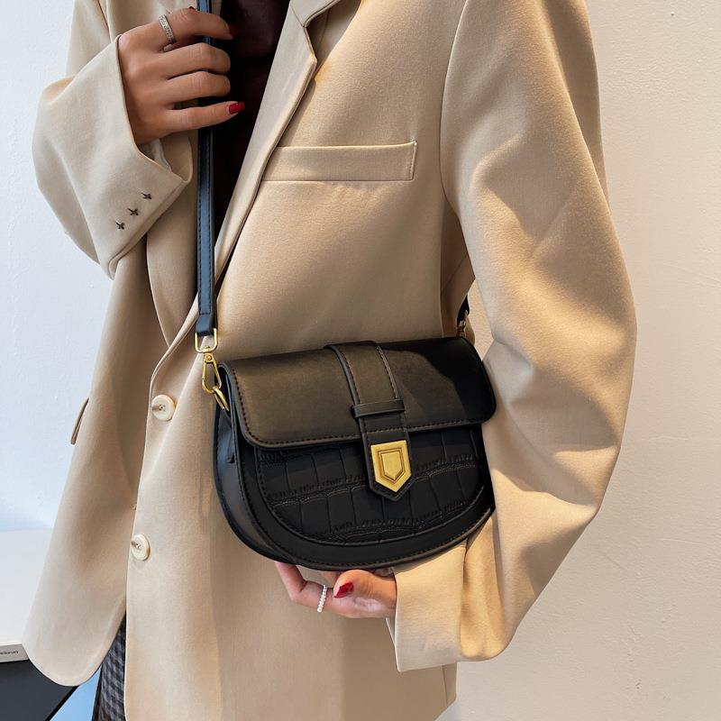 French-Style Saddle Shoulder Bag for Women