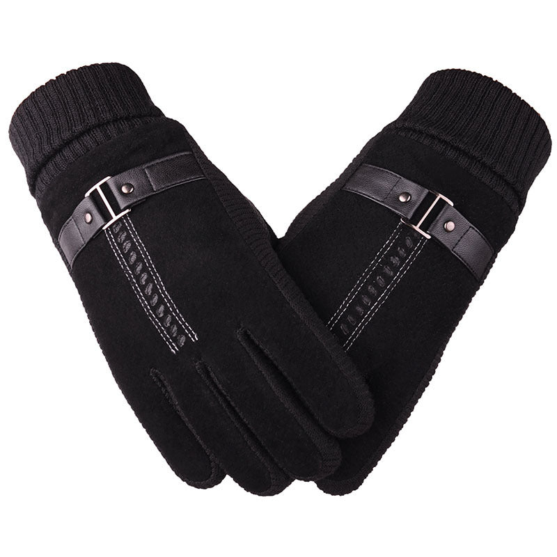 Men’s Thermal Leather Winter Gloves with Non-Slip Grip