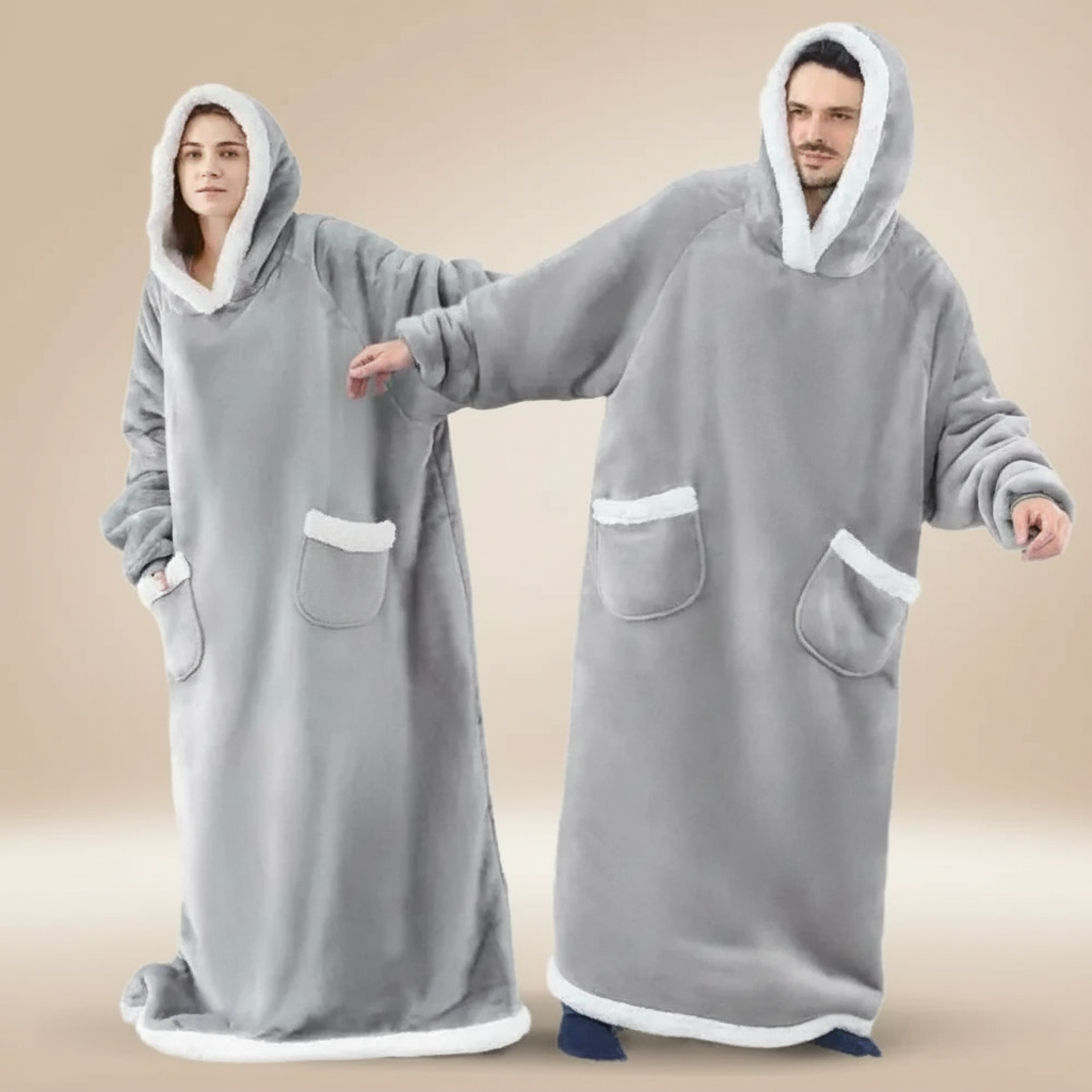 Super Long Luxury Flannel Blanket Hoodie