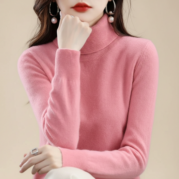 Merino Wool Cashmere Turtleneck Sweater