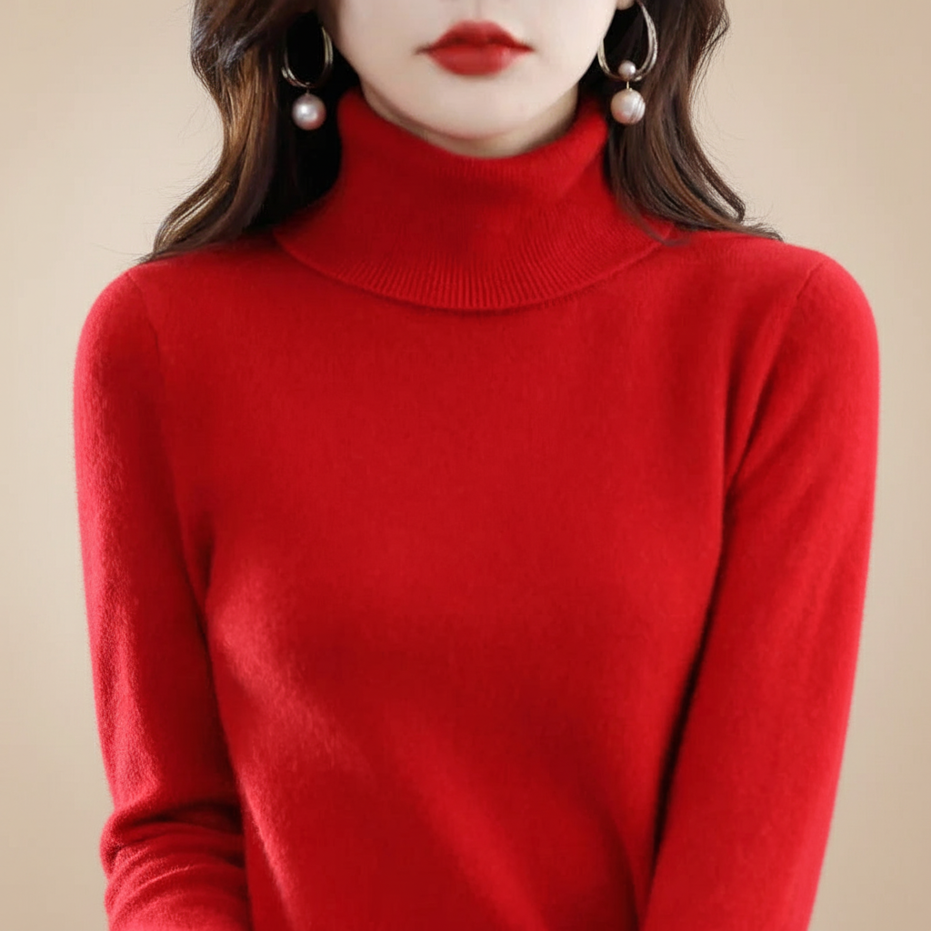 Merino Wool Cashmere Turtleneck Sweater